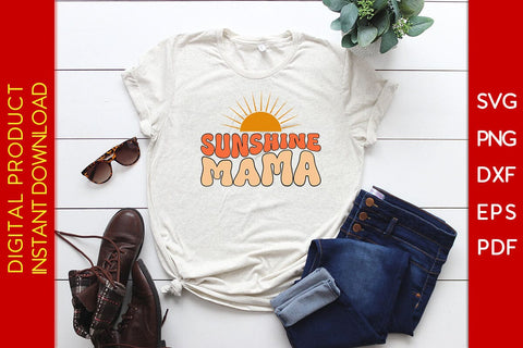 Sunshine Mama Retro Summer Vacation SVG PNG PDF Cut File SVG Creativedesigntee 