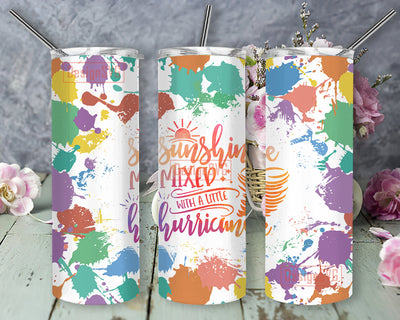 Sunshine Mixed With A Little Hurricane Design Tumbler, Sarcastic Quotes 20oz Tumbler Wrap, Funny Sarcastic Sublimation Design, Instant Download Sublimation DesignSVG 