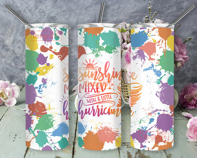 Sunshine Mixed With A Little Hurricane Design Tumbler, Sarcastic Quotes 20oz Tumbler Wrap, Funny Sarcastic Sublimation Design, Instant Download Sublimation DesignSVG 
