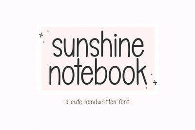 Sunshine Notebook - Cute Handwritten Font Font KA Designs 