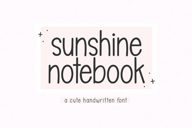 Sunshine Notebook - Cute Handwritten Font Font KA Designs 