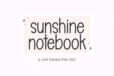 Sunshine Notebook - Cute Handwritten Font Font KA Designs 