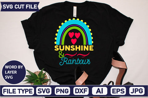 Sunshine & Rainbows SVG Cut File SVG DesignPlante 503 