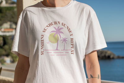 Sunshine Sunburn Sunset Repeat PNG Design Sublimation Rupkotha 