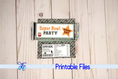 Super Bowl Candy Bar Wrapper v2 3D Paper Family Creations 