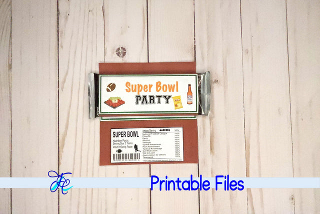 Super Bowl Candy Bar Wrapper v3 3D Paper Family Creations 