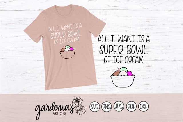 Super Bowl of Ice Cream SVG Gardenias Art Shop 