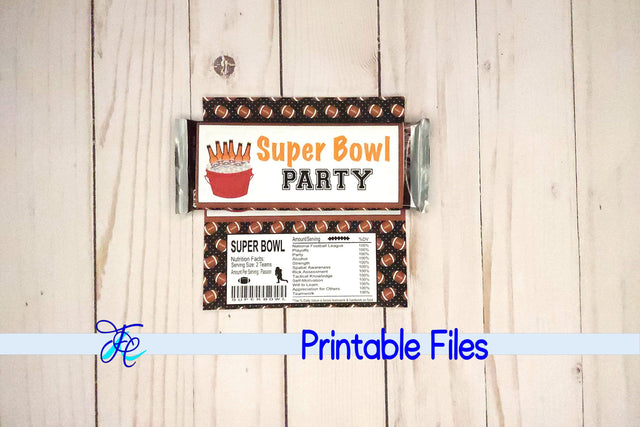 Super Bowl Party Candy Bar Wrapper 3D Paper Family Creations 