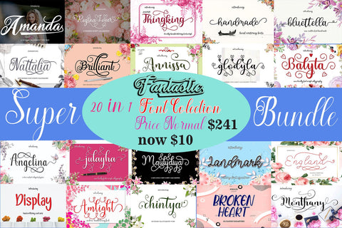 Super Bundle Font Collection Font mahyud creatif 