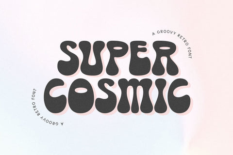 Super Cosmic - Bubbly Retro Font Font KA Designs 