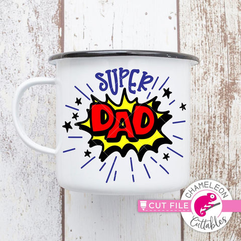 Super Dad layered - Father's Day Design - Father - Dad - SVG SVG Chameleon Cuttables 