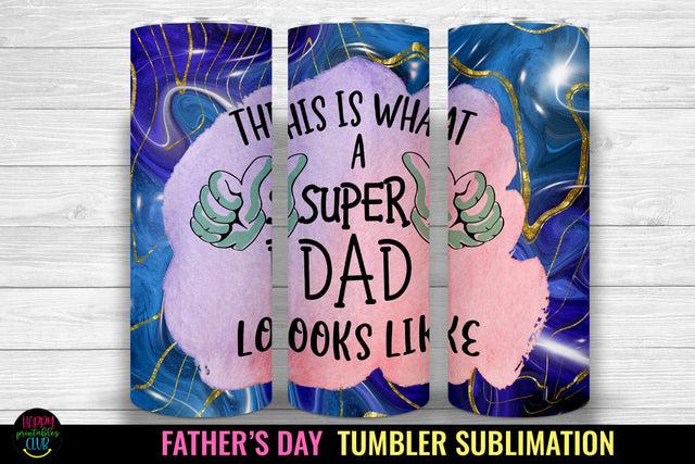 Super Dad Tumbler PNG I Father's Day Tumbler Sublimation Sublimation Happy Printables Club 