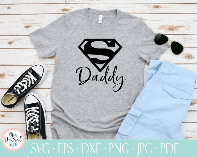 Super Daddy svg, super man svg, dad svg, superhero dad svg, fathers day svg, daddy svg, shirt design svg, papa svg, Svg files for Cricut SVG MyDesiredSVG 