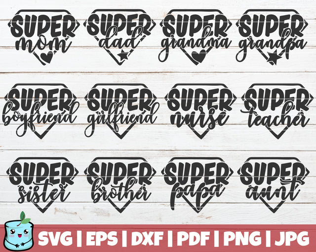 Super Family SVG Bundle SVG MintyMarshmallows 
