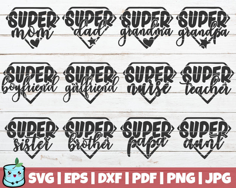 Super Family SVG Bundle SVG MintyMarshmallows 