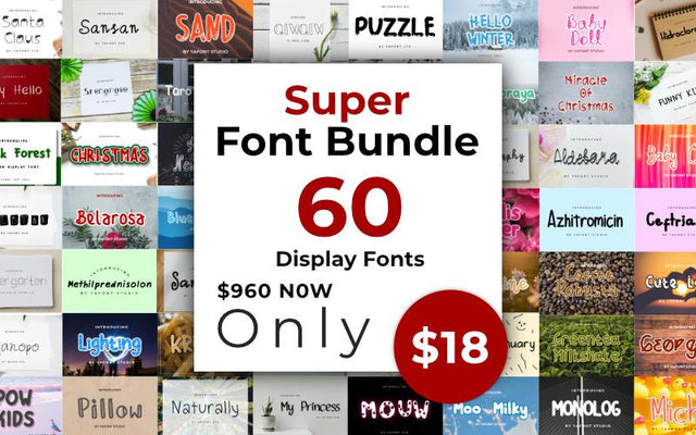 Super Giant Font Bundle Font Masyafi Studio 