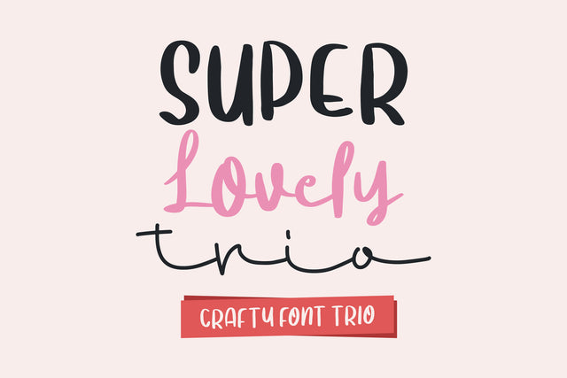 Super Lovely Trio - Cute Handwritten Font Font ahweproject 