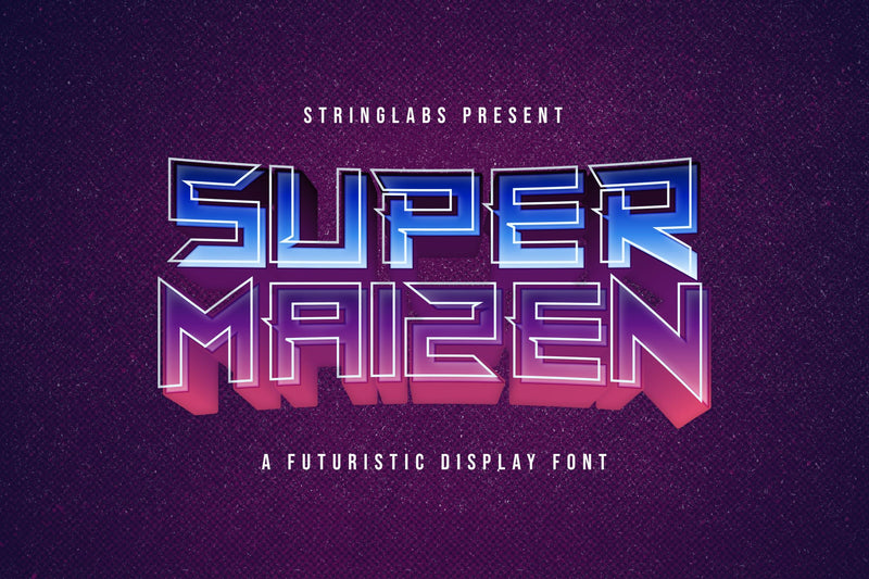 Super Maizen - Modern Futuristic Font Font StringLabs 