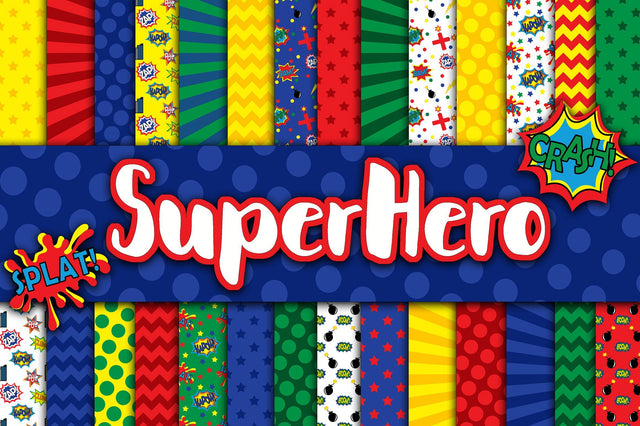 Superhero Digital Paper Sublimation Old Market 