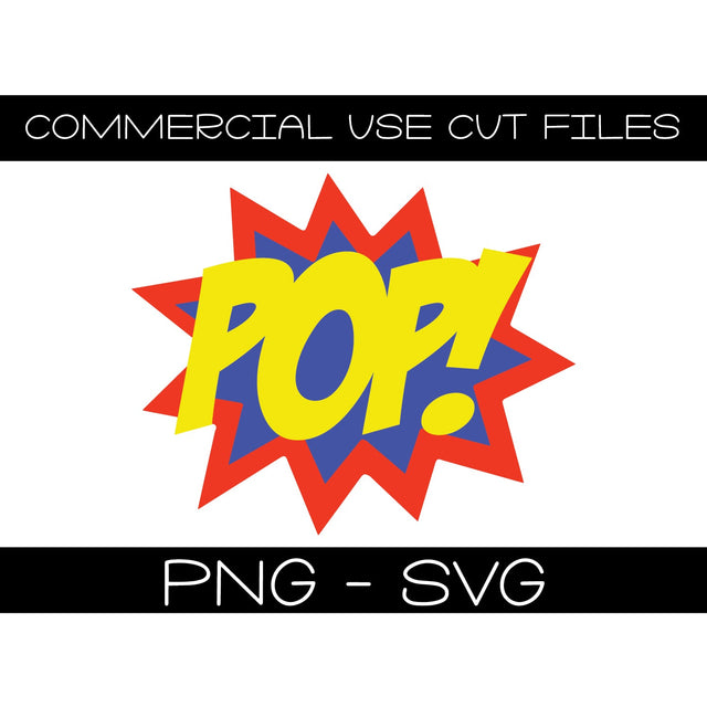 Superhero POP! Cut File - Cake Topper - T Shirt Party Decor Diy Cut File - Silhouette - Cricut - PNG SVG SVG Top It Off Party 