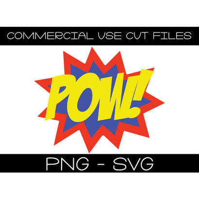 Superhero POW! Cut File - Cake Topper - T Shirt Party Decor Diy Cut File - Silhouette - Cricut - PNG SVG SVG Top It Off Party 