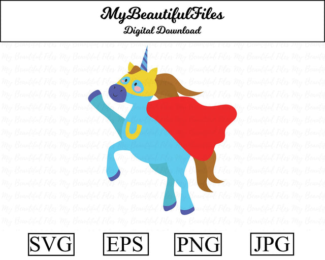 superhero unicorn - animal SVG MyBeautifulFiles 