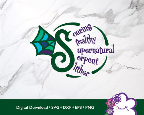 Supernatural Flying Dragon SVG | Stealthy Soaring Slithering Serpent SVG DawnKDesigns 