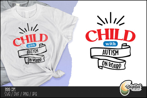Support Autism | T-Shirt Design | Colourful Quotes&Puzzles SVG Evgenyia Guschina 
