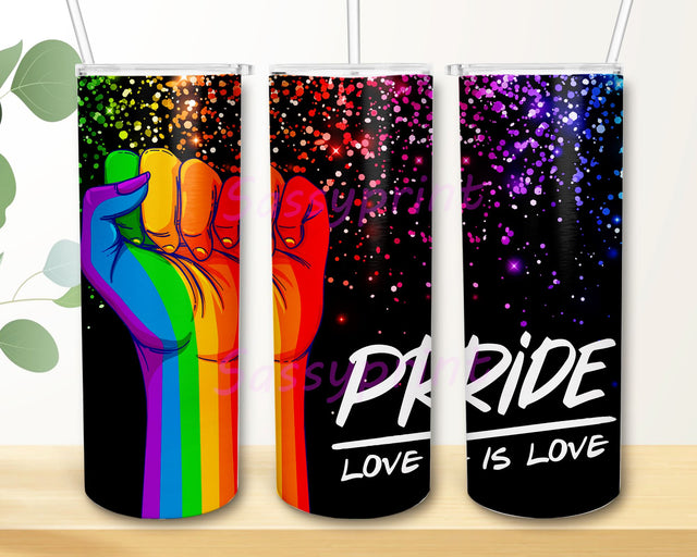 Support Gay Lesbian Pride Tumbler Wrap, LGBT Love is Love Sublimation Straight & Tapered Tumbler PNG Sublimation sassyprint 