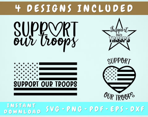 Support our troops svg - 4 designs SVG HappyDesignStudio 