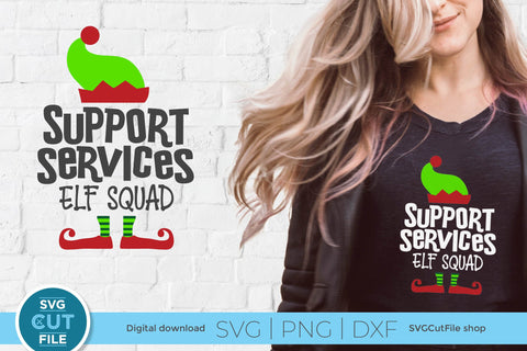 Support Services svg with Christmas elf design SVG SVG Cut File 