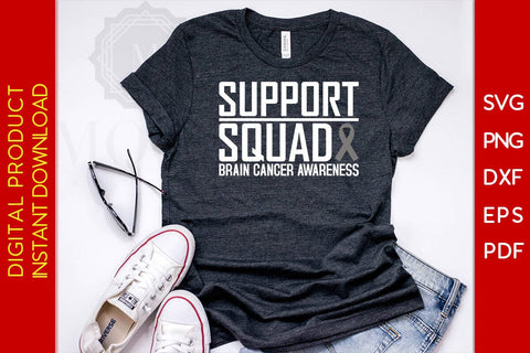 Support Squad Brain Cancer Awareness SVG PNG PDF Cut File SVG Creativedesigntee 