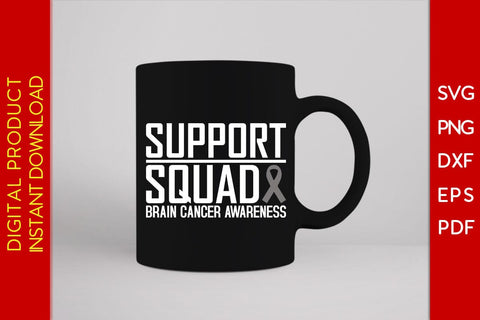 Support Squad Brain Cancer Awareness SVG PNG PDF Cut File SVG Creativedesigntee 