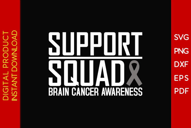 Support Squad Brain Cancer Awareness SVG PNG PDF Cut File SVG Creativedesigntee 