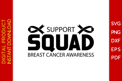 Support Squad Breast Cancer Awareness SVG PNG PDF Cut File SVG Creativedesigntee 