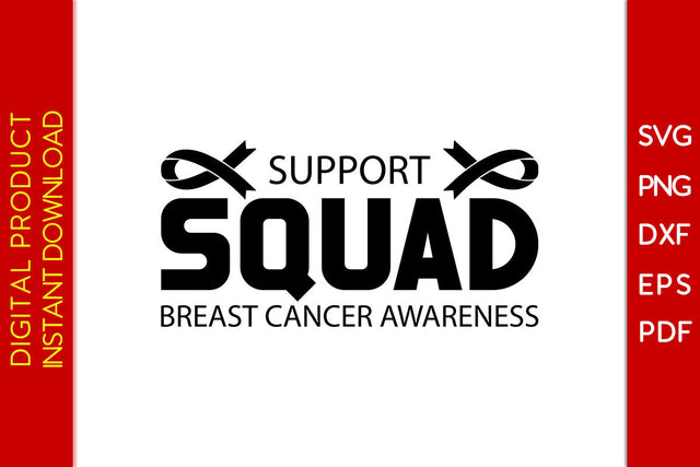 Support Squad Breast Cancer Awareness SVG PNG PDF Cut File SVG Creativedesigntee 