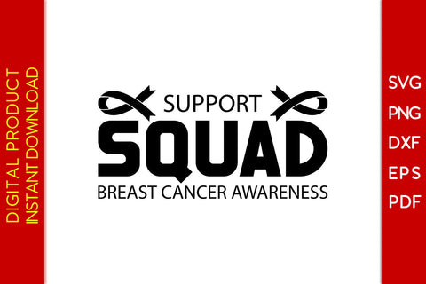 Support Squad Breast Cancer Awareness SVG PNG PDF Cut File SVG Creativedesigntee 