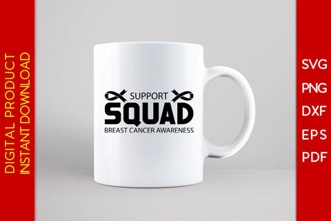 Support Squad Breast Cancer Awareness SVG PNG PDF Cut File SVG Creativedesigntee 