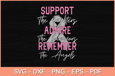 Support The Fighters Breast Cancer Awareness Month Support Svg Design SVG artprintfile 