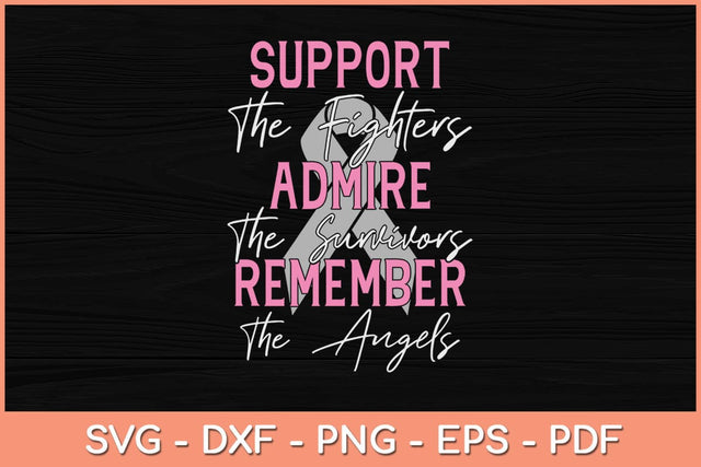 Support The Fighters Breast Cancer Awareness Month Support Svg Design SVG artprintfile 