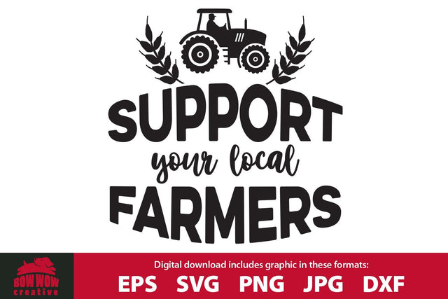 Support Your Local Farmers - Farm Quote SVG Cutting File SVG Bow Wow Creative 
