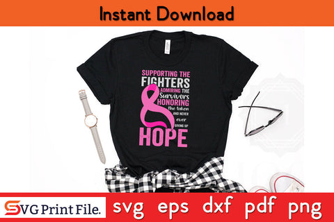 Supporting Admiring Honoring The Survivor Breast Cancer Awareness SVG PNG Cut File SVG SVG Print File 