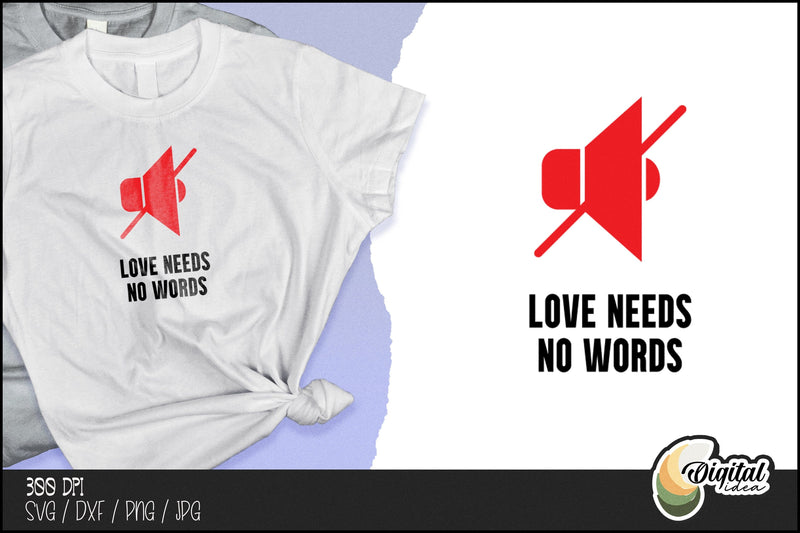 Supportive Autism T-Shirt | ACCEPT Autism | Love needs no words | Autism SVG SVG Evgenyia Guschina 