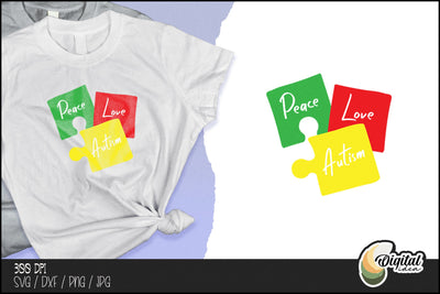 Supportive Autism T-Shirt | ACCEPT Autism with PEACE | Autism SVG SVG Evgenyia Guschina 