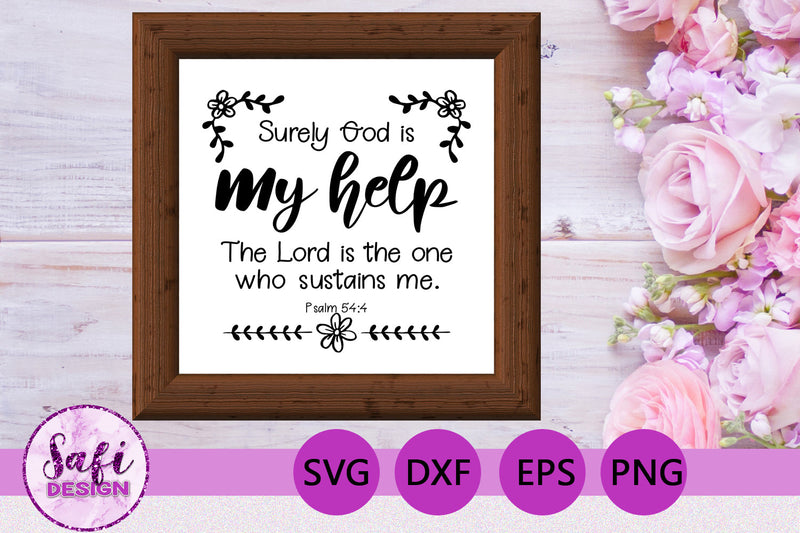 Surely God is My Help Bible Verse SVG SVG Safi Design 