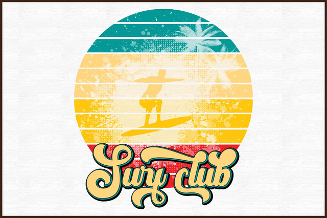 Surf Club Retro PNG Sublimation designartist 