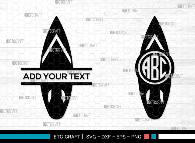 Surfboard Mnogram SVG, Split Mnogram SVG, Boogie Board Svg, Beach Board Icon Svg, Surfer Svg, Ocean Sports Svg, Surfboard SVG ETC Craft 