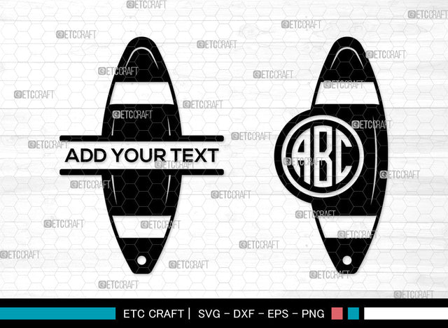 Surfboard Mnogram SVG, Split Mnogram SVG, Boogie Board Svg, Beach Board Icon Svg, Surfer Svg, Ocean Sports Svg, Surfboard SVG ETC Craft 