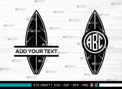 Surfboard Mnogram SVG, Split Mnogram SVG, Boogie Board Svg, Beach Board Icon Svg, Surfer Svg, Ocean Sports Svg, Surfboard SVG ETC Craft 