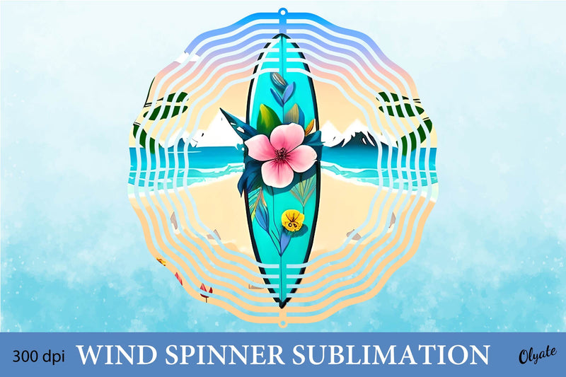 Surfboard Wind Spinner PNG. Summer Wind Spinner Sublimation Sublimation Olga Terlyanskaya 